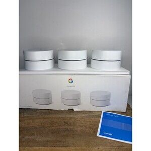 Google WIFI AC1200 Mesh WIFI System WIFI Router - 4500 SQ FT 3 PACK - WHITE